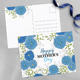 Lebhafte Blüten und grüne Blätter Muttertag Postkarte