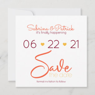 Lebhafte BOHO Toskana Burgundy Coral Save the Date Einladung