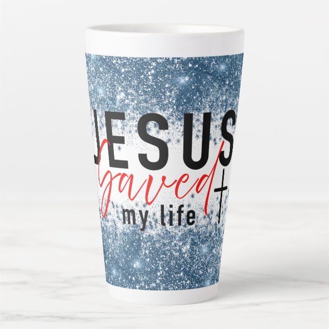 Lebhafte Braut: Jesus Rettete mein Leben Milchtasse (Vorderseite)