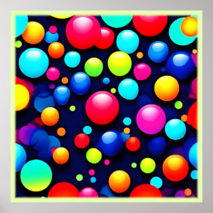 Lebhafte Bubble Pop Art Poster