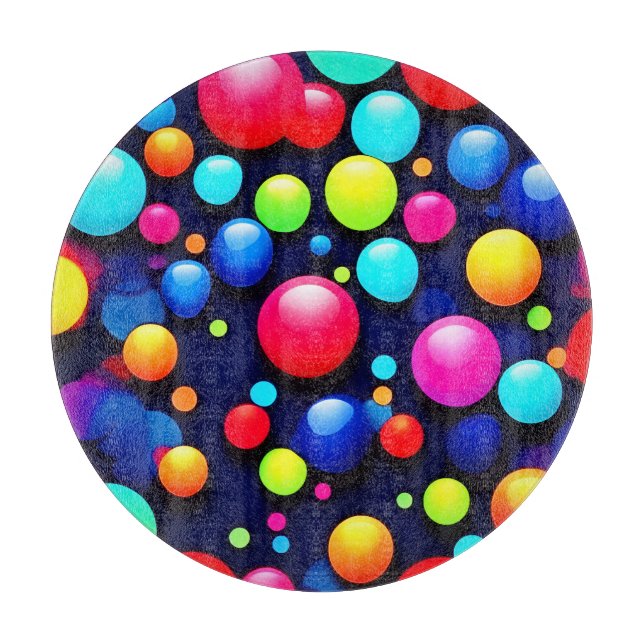 Lebhafte Bubble Pop Art Schneidebrett (Vorderseite)
