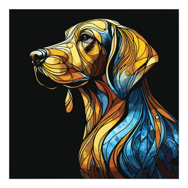 Lebhafte Canine Reverie - Kunstgeflecht aus festem Fotodruck (Vorne)