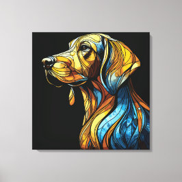 Lebhafte Canine Reverie - Kunstgeflecht aus festem Leinwanddruck