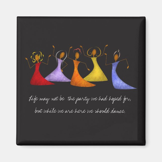 Lebhafte Dance Ladys Textured Collage Magnet (Vorne)