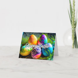 Lebhafte dekorative Happy Ostereier Feiertagskarte