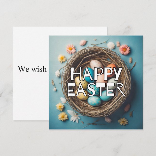 Lebhafte dekorative Ostereierkollage Karte (Vorne/Hinten)