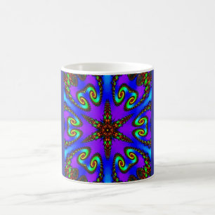 Lebhafte digitale Kaleidoskope-Kunst Kaffeetasse