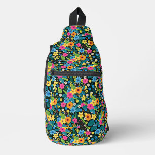 Lebhafte Ditsy-Blume Blumenmuster-43785 Crossbody Bag