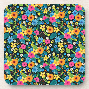 Lebhafte Ditsy-Blume Blumenmuster-43785 Getränkeuntersetzer