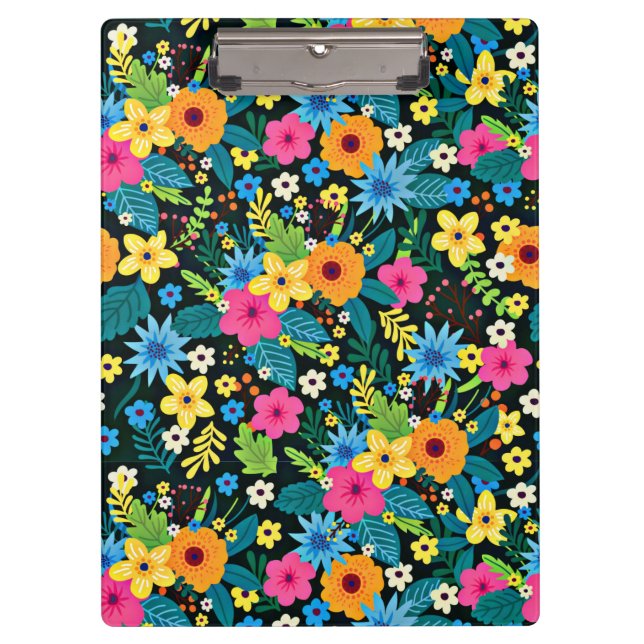 Lebhafte Ditsy-Blume Blumenmuster-43785 Klemmbrett (Vorderseite)