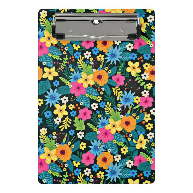 Lebhafte Ditsy-Blume Blumenmuster-43785 Mini Klemmbrett (Vorderseite)