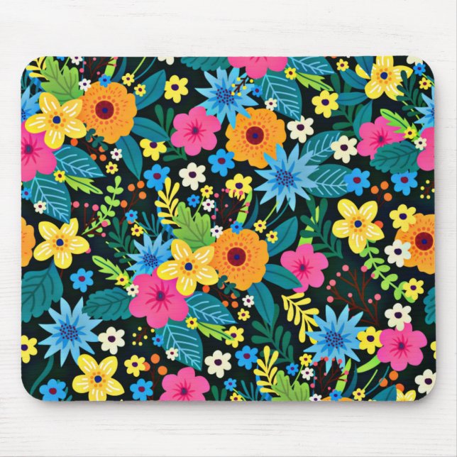Lebhafte Ditsy-Blume Blumenmuster-43785 Mousepad (Vorne)