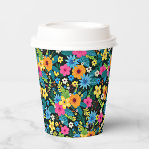 Lebhafte Ditsy-Blume Blumenmuster-43785 Pappbecher