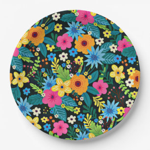 Lebhafte Ditsy-Blume Blumenmuster-43785 Pappteller
