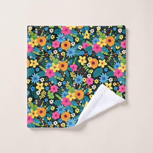 Lebhafte Ditsy-Blume Blumenmuster-43785 Waschlappen (Waschlappen)