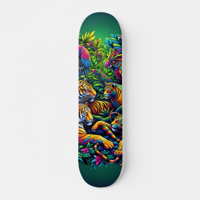 Lebhafte Dschungelwelt Skateboard (Vorne)