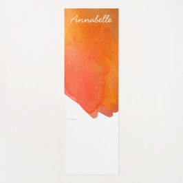 Lebhafte, energetische Kunst in Aquarellorange Yogamatte
