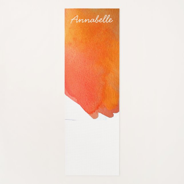 Lebhafte, energetische Kunst in Aquarellorange Yogamatte (Vorderseite)