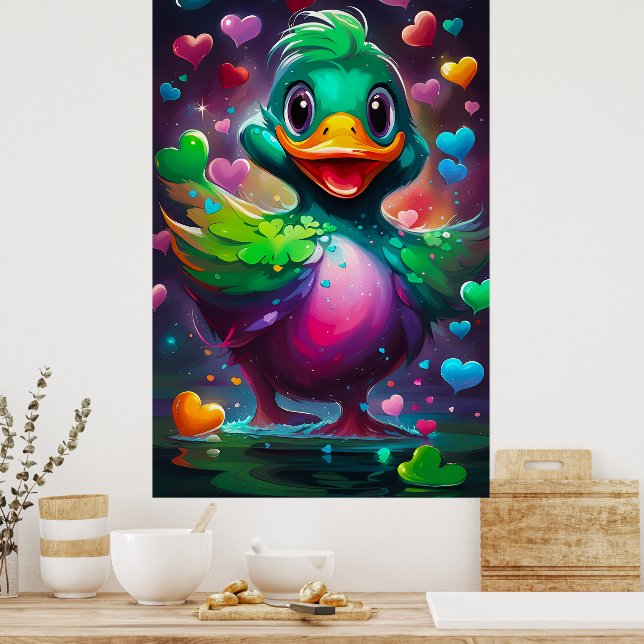 Lebhafte Ente Poster (Küche)