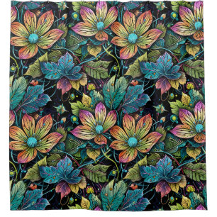 Lebhafte Fantasie der Blumen Duschvorhang