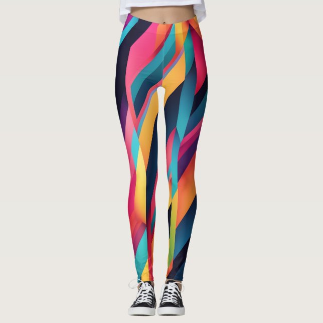 Lebhafte Farbblöcke Leggings (Vorderseite)