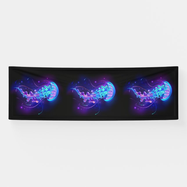 Lebhafte Farbe leuchtende Qualle Banner (Horizontal)