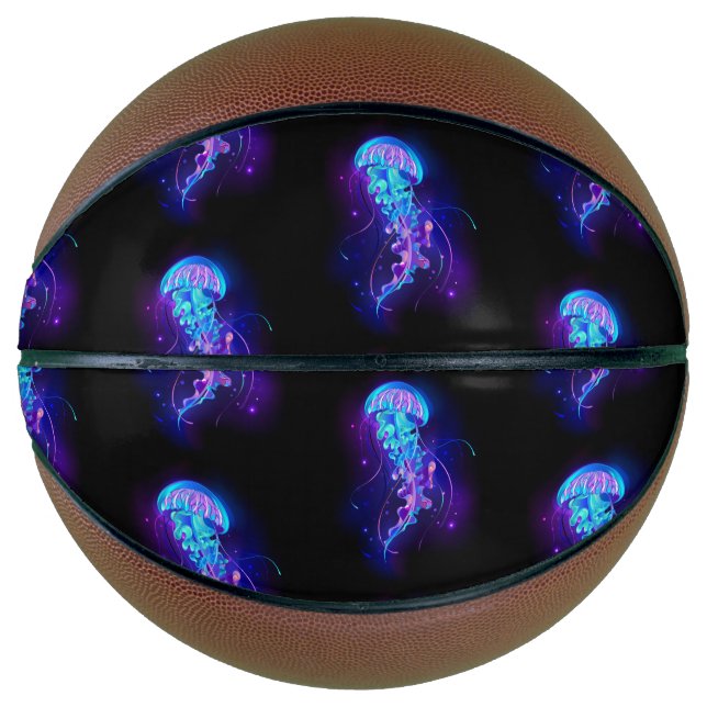 Lebhafte Farbe leuchtende Qualle Basketball (Vorderseite)