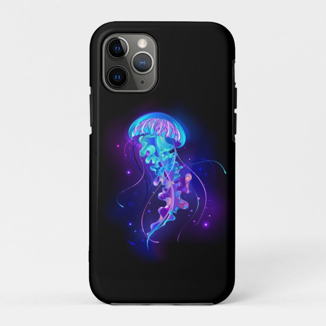 Lebhafte Farbe leuchtende Qualle Case-Mate iPhone Hülle (Rückseite)