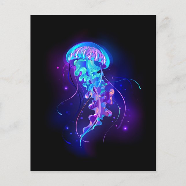 Lebhafte Farbe leuchtende Qualle Flyer (Vorne)