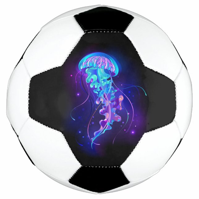 Lebhafte Farbe leuchtende Qualle Fußball (Vorderseite)