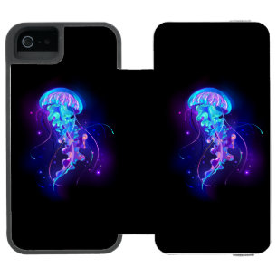 Lebhafte Farbe leuchtende Qualle Incipio Watson™ iPhone 5 Geldbörsen Hülle