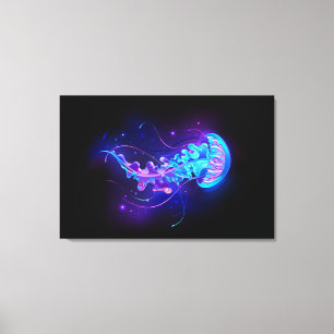Lebhafte Farbe leuchtende Qualle Leinwanddruck