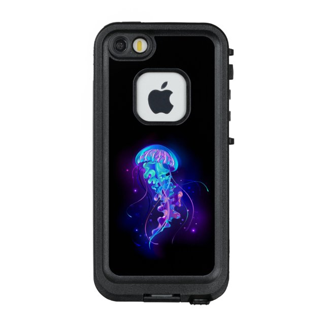 Lebhafte Farbe leuchtende Qualle LifeProof iPhone Hülle (Rückseite)