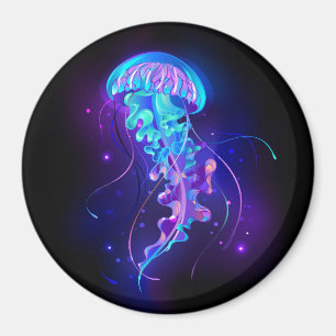 Lebhafte Farbe leuchtende Qualle Magnet