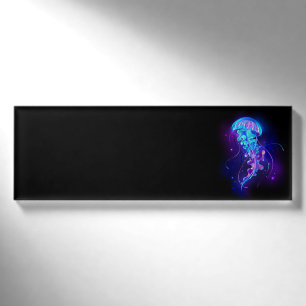 Lebhafte Farbe leuchtende Qualle Namenschild