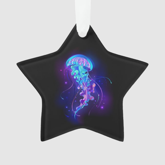 Lebhafte Farbe leuchtende Qualle Ornament (Vorderseite)