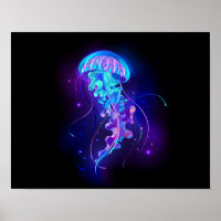 Lebhafte Farbe leuchtende Qualle