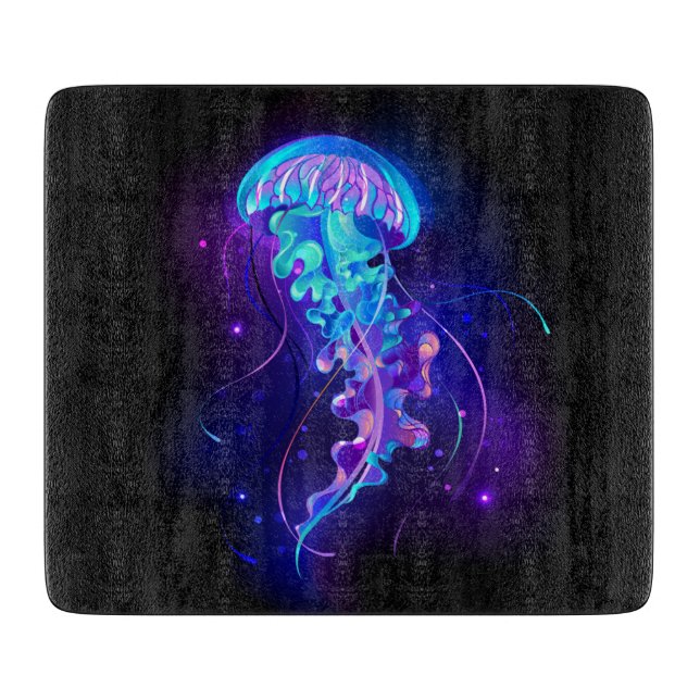 Lebhafte Farbe leuchtende Qualle Schneidebrett (Vorderseite)