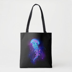 Lebhafte Farbe leuchtende Qualle Tasche