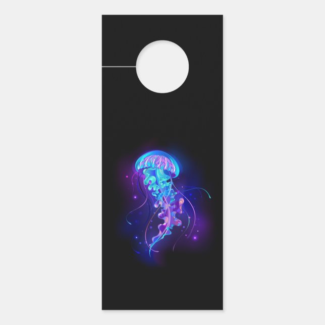 Lebhafte Farbe leuchtende Qualle Türanhänger (Vorderseite)