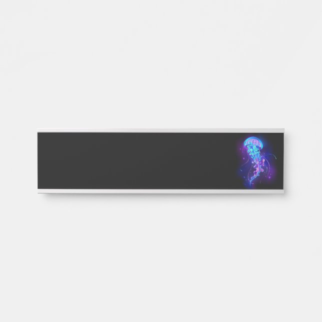 Lebhafte Farbe leuchtende Qualle Türschild (Vorderseite )