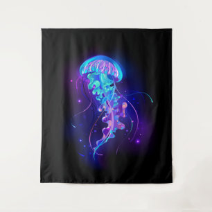 Lebhafte Farbe leuchtende Qualle Wandteppich
