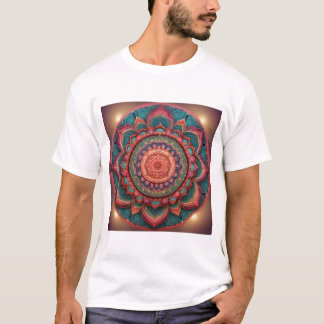 Lebhafte Farbe Mandala T-Shirt