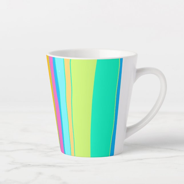 Lebhafte farbenfrohe Latte-Tasse Milchtasse (Rechts)