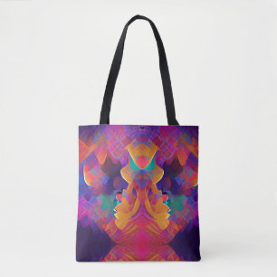 Lebhafte, farbenfrohe, lila-gelbe Fuchsie Tasche