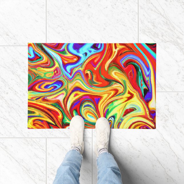 Lebhafte farbenfrohe Muster Fußmatte (Indoor)