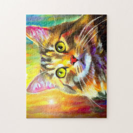 Lebhafte, farbenfrohe, orange graue Tabby Katzenma