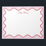 Lebhafte farbenfrohe rosa rote Wavy Zigzag Border Notizblock<br><div class="desc">Perfektes Geschenk für jeden,  der farbenfrohe und helle Notizblöcke mit roten und rosa Wavy-Rahmen Lieben. Für eine erweiterte Anpassung dieses Designs,  z.B. das Ändern des Layouts,  des Schriftartes oder der Textgröße,  klicken Sie bitte auf den obigen Button "KENNEN". Bitte kontaktieren Sie mich für weitere Fragen!</div>