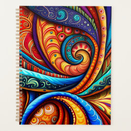 Lebhafte farbenfrohe Wirbel Planer