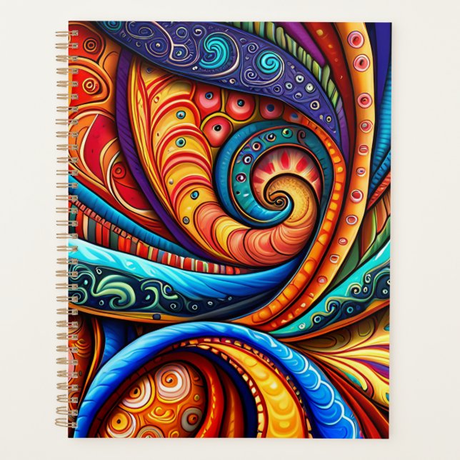 Lebhafte farbenfrohe Wirbel Planer (Vorderseite)